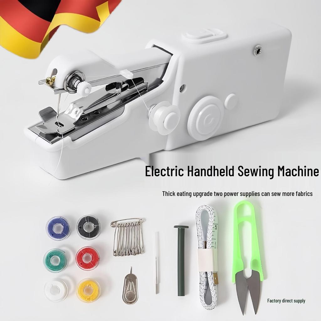 German Portable Mini Electric Sewing Machine for Household Overlock and Handheld Tailoring.