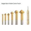 6-Piece Hexagonal Handle Titanium Chamfering Knife & 3-Piece Hole Reamer Woodworking Countersink Set (12mm, 16mm, 19mm)