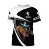 Bull Riding Sports Men's T-Shirt 3D Print Graphic Short Sleeve Round Neck T Shirts Fashion Casual 2024 Unique Design Tee Shirts