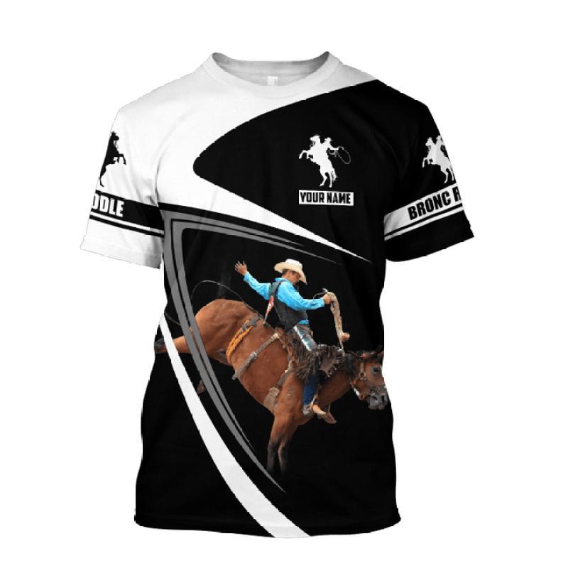 Bull Riding Sports Men's T-Shirt 3D Print Graphic Short Sleeve Round Neck T Shirts Fashion Casual 2024 Unique Design Tee Shirts