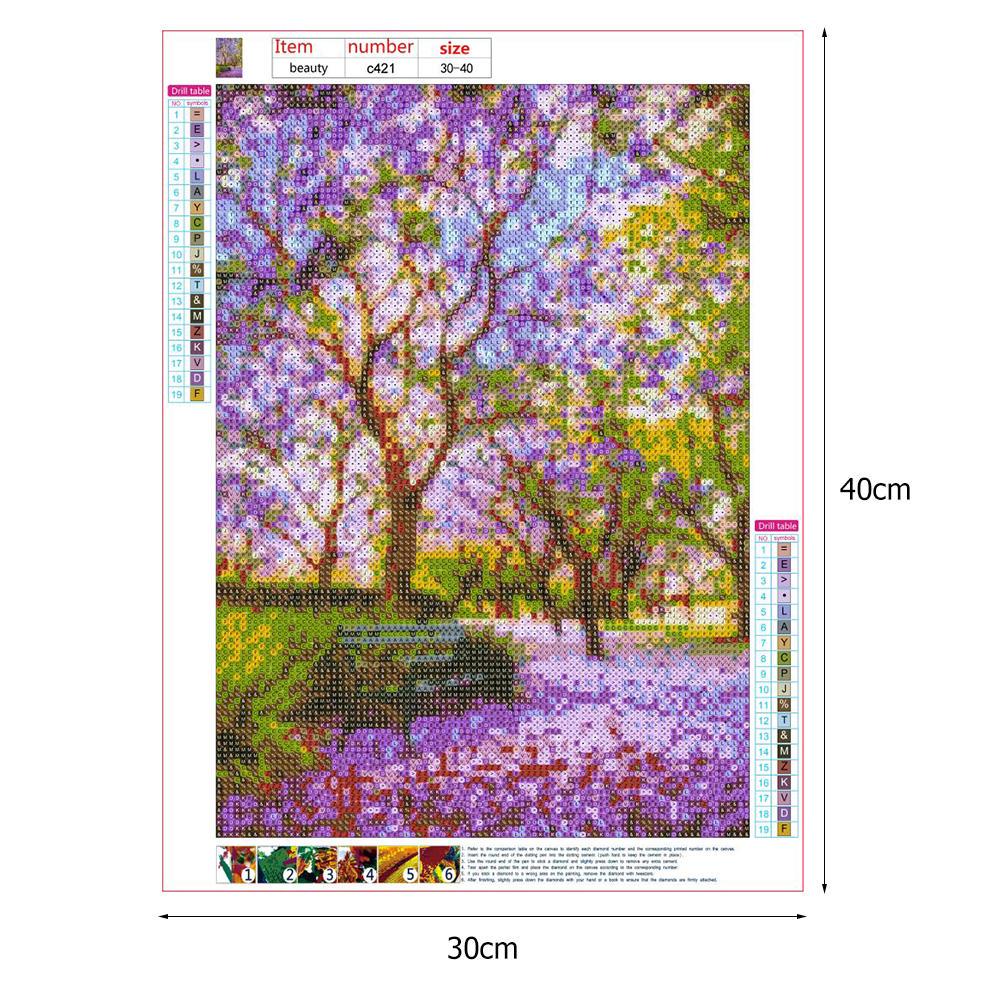 Buy 5D DIY Full Drill Diamond Painting Fantasy Flowers Tree Cross ...