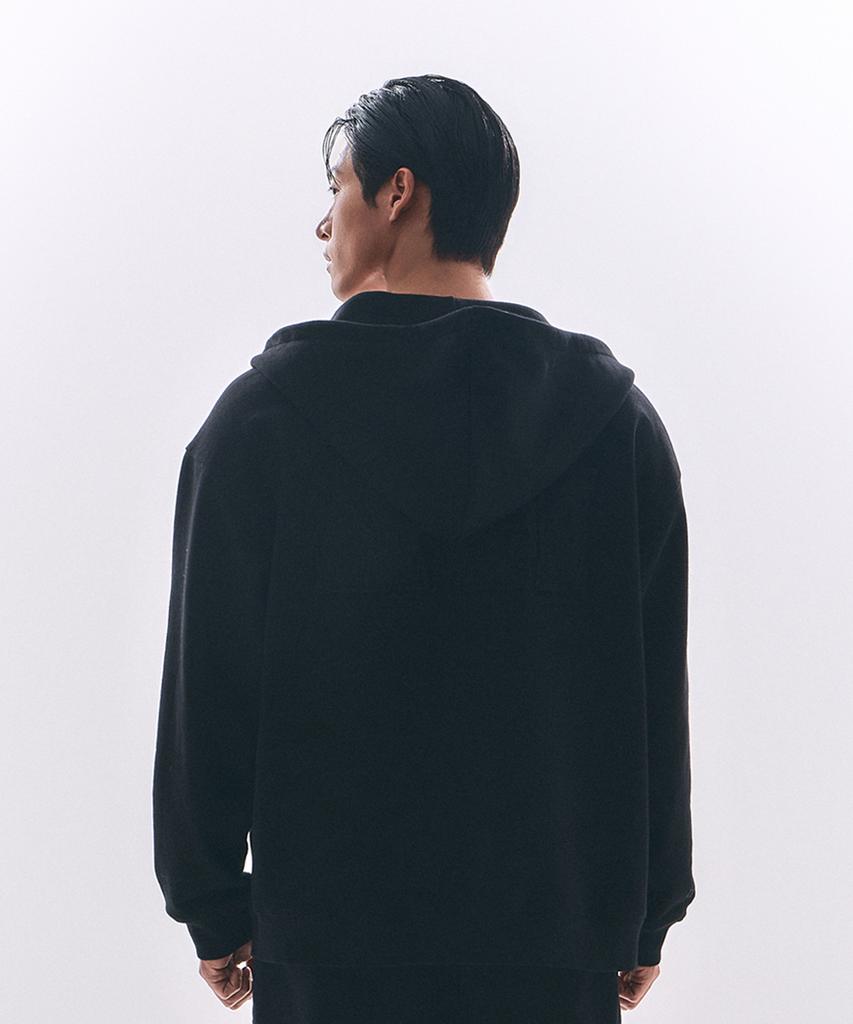 Waydn [Ali] The Greatest Oversized Zip-Up Hoodie Black