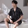 2026 Men's Ice Silk Summer Pajamas: Short Sleeve, Lightweight Homewear for Teen Boys
