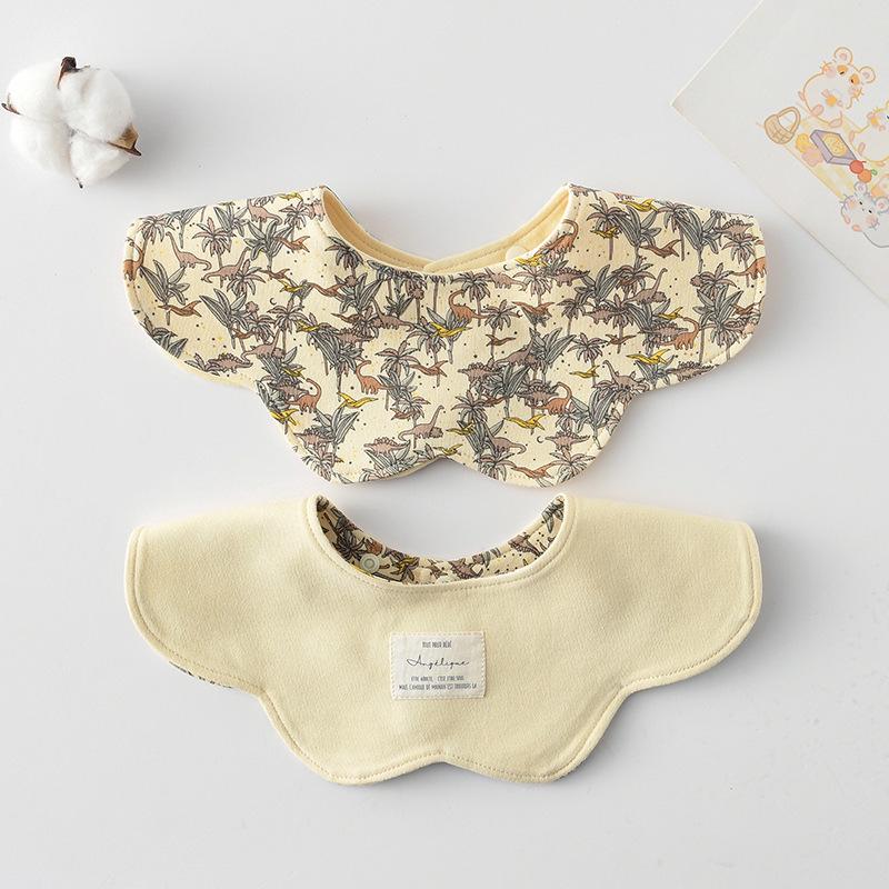 Korean Style A-Type Pure Cotton Double-Sided Baby Bib for 0-2 Years