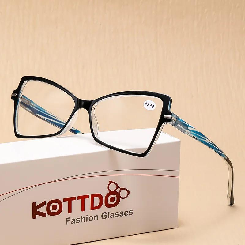 Fashion Large Frame Reading Glasses for Men Women Trendy Oversized Cat Eye Presbyopia Unisex Far Sight Eyewear+1.0+1.5+2.0+4.0
