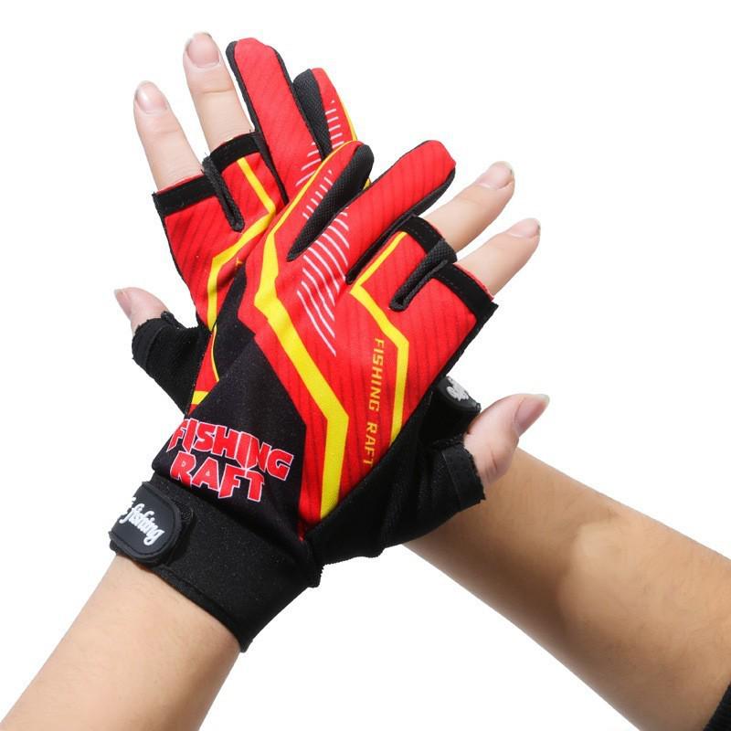 Breathable Non-Slip Outdoor Fishing Gloves, Three-Finger Open Design, Thin Summer Riding Gloves