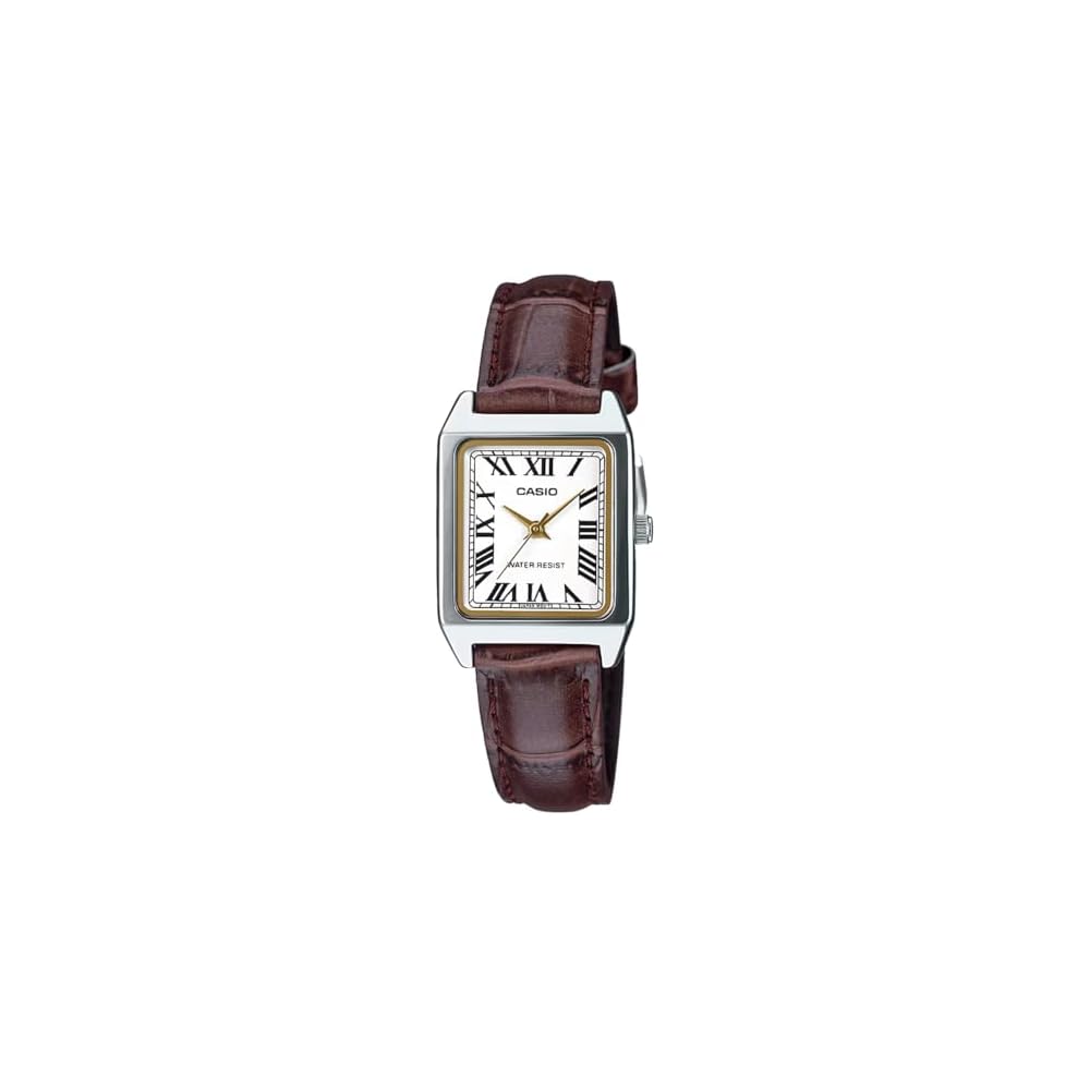 Casio Standard Quartz Women s Wristwatch LTP-V007L-7B2 White Brown Leather Band