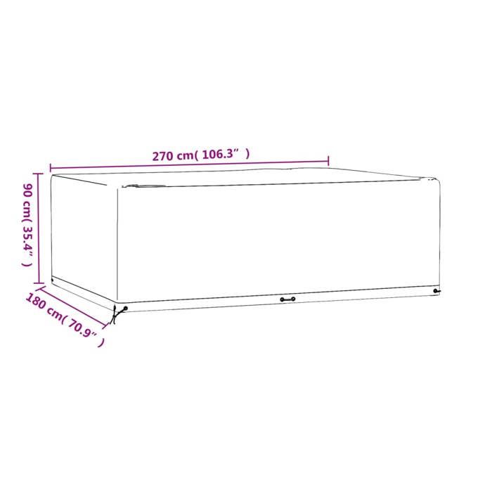 VidaXL Garden Lounge Covers 2 Pcs 12 Eyelets Rectangular 3155359