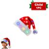 LED Blinkende Weihnachten Leuchtende Mütze, Weiche Plüsch Weihnachtsmannmütze Batteriebetrieben Leuchtende Feiertagsparty-Mütze für Erwachsene & Kinder