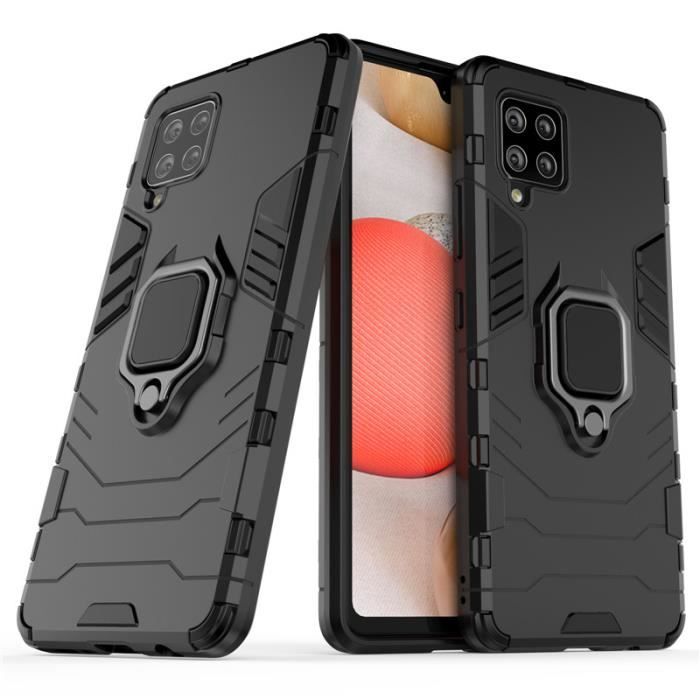 Hülle - Samsung - Galaxy A42 (5G) - Stoßfest - Magnetische Halterung - Metallic-Schwarz schwarz