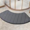 Solid Color Bathroom Absorbent Mat Thickened Bath Mat Fan-Shaped Door Mat  Bathroom Floor