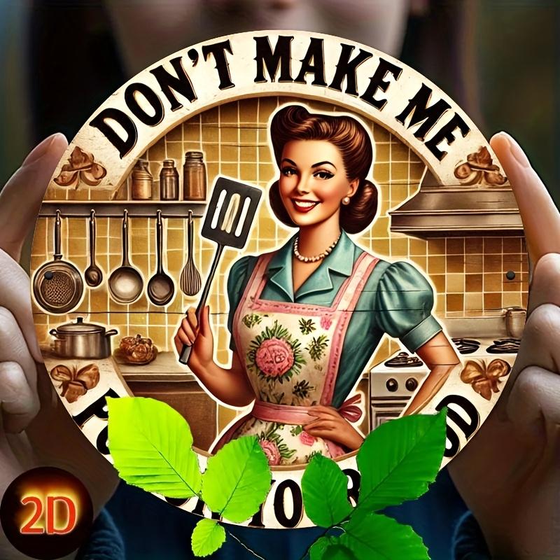 Vintage Dont Make Me Use My Chef Voice Kitchen Lady Metal Tin Sign 20x30cm(7.8x11.8inch)