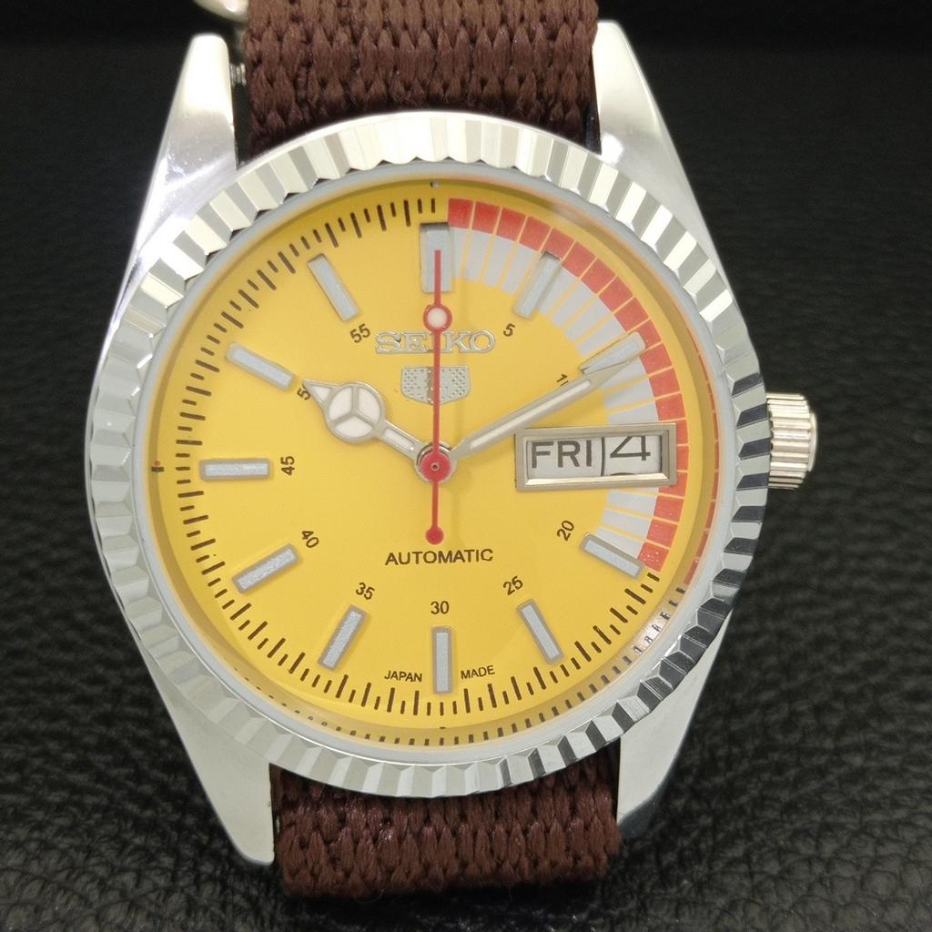 REFURBISHED SEIKO 5 AUTOMATIC 6309A VINTAGE JAPAN MENS YELLOW WATCH A440817-4 Sk-a440817