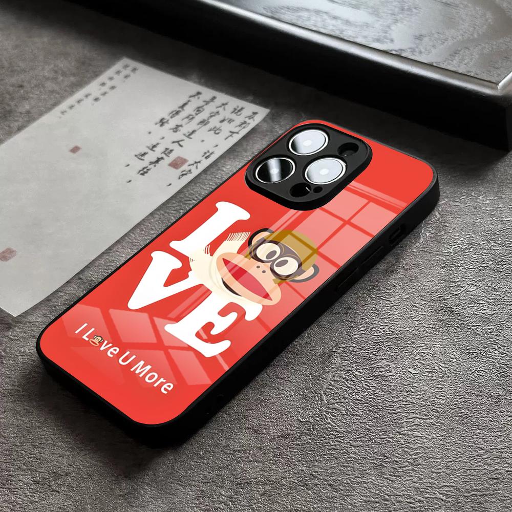 P-Paul F-Frank Phone Case For IPhone 15 Pro Max 14 Pro 12 11 13 Mini X XR XS 16 Plus SE Tempered Glass Back Cover