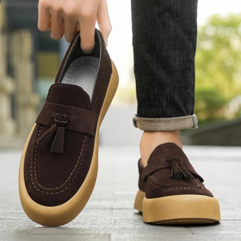 Men's Tassel Shoes for Men 2025 Fours Season Pea Shoes British Style Loafers Fashion Casual Shoes Trendy All-match Men's shoe