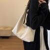 Bolsa de ombro vintage de couro PU de grande capacidade para mulheres, bolsa transversal de cor sólida e macia, bolsa tote para uso diário