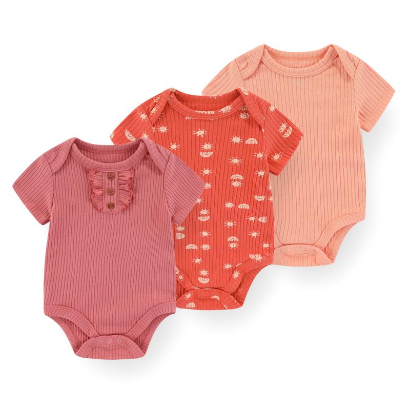 

Летний комплект боди для малышей из 3 предметов с короткими рукавами и рождественской одеждой для новорожденных мальчиков и девочек 9-12Months