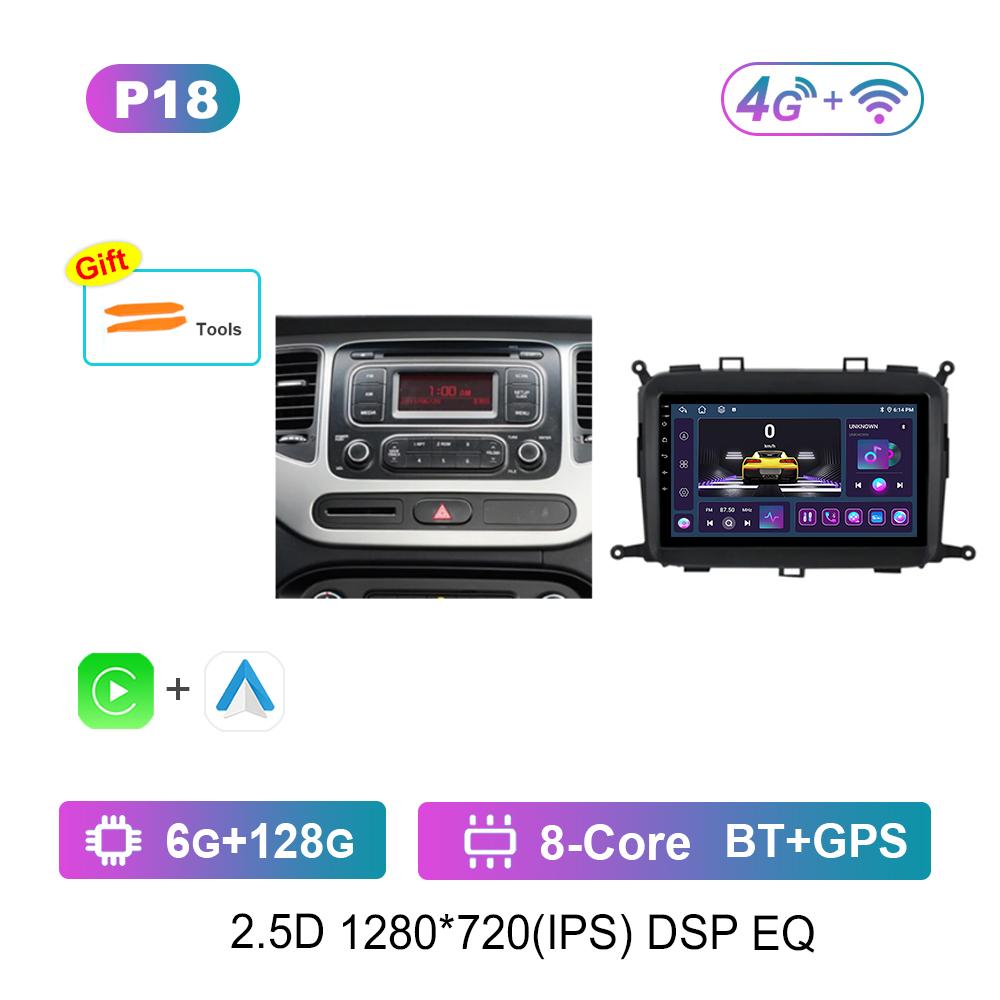 9'' Car Radio Multimedia Player for Kia Carens RP 3 III 2013 - 2018 GPS Navigation WiFi BT Android System 4G Carplay Head Unit