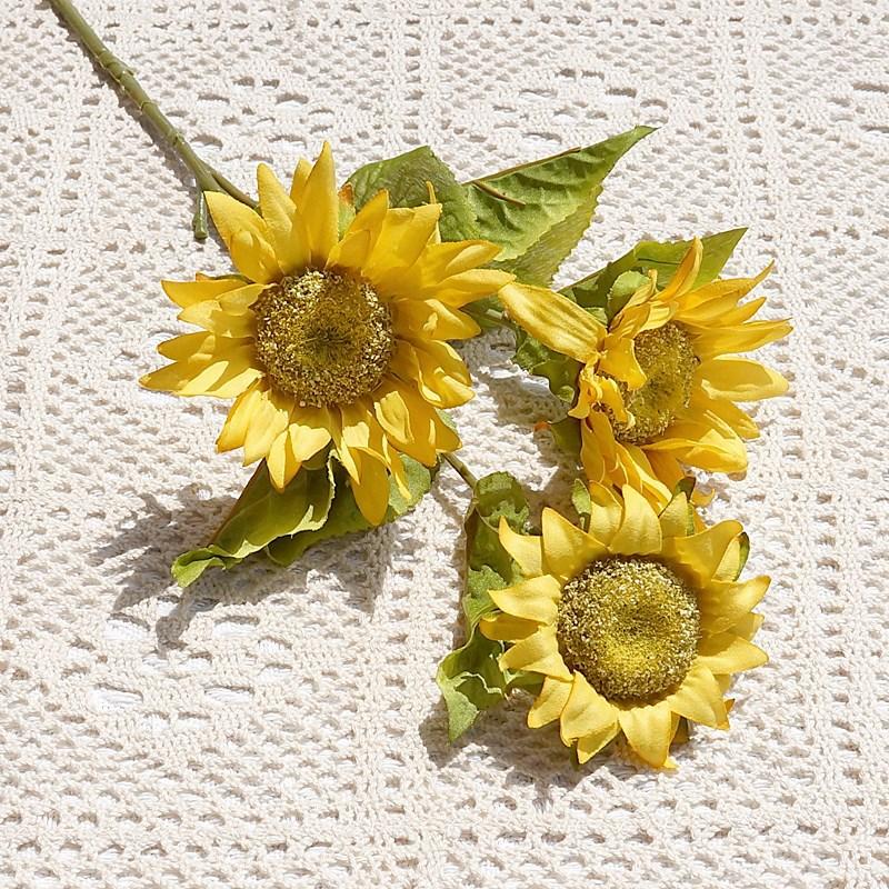 5pcs Artificial Sunflowers Branch Silk Fake Flowers Hotel Restaurant Decor Simulation Countryside Sunflower Home Decoration