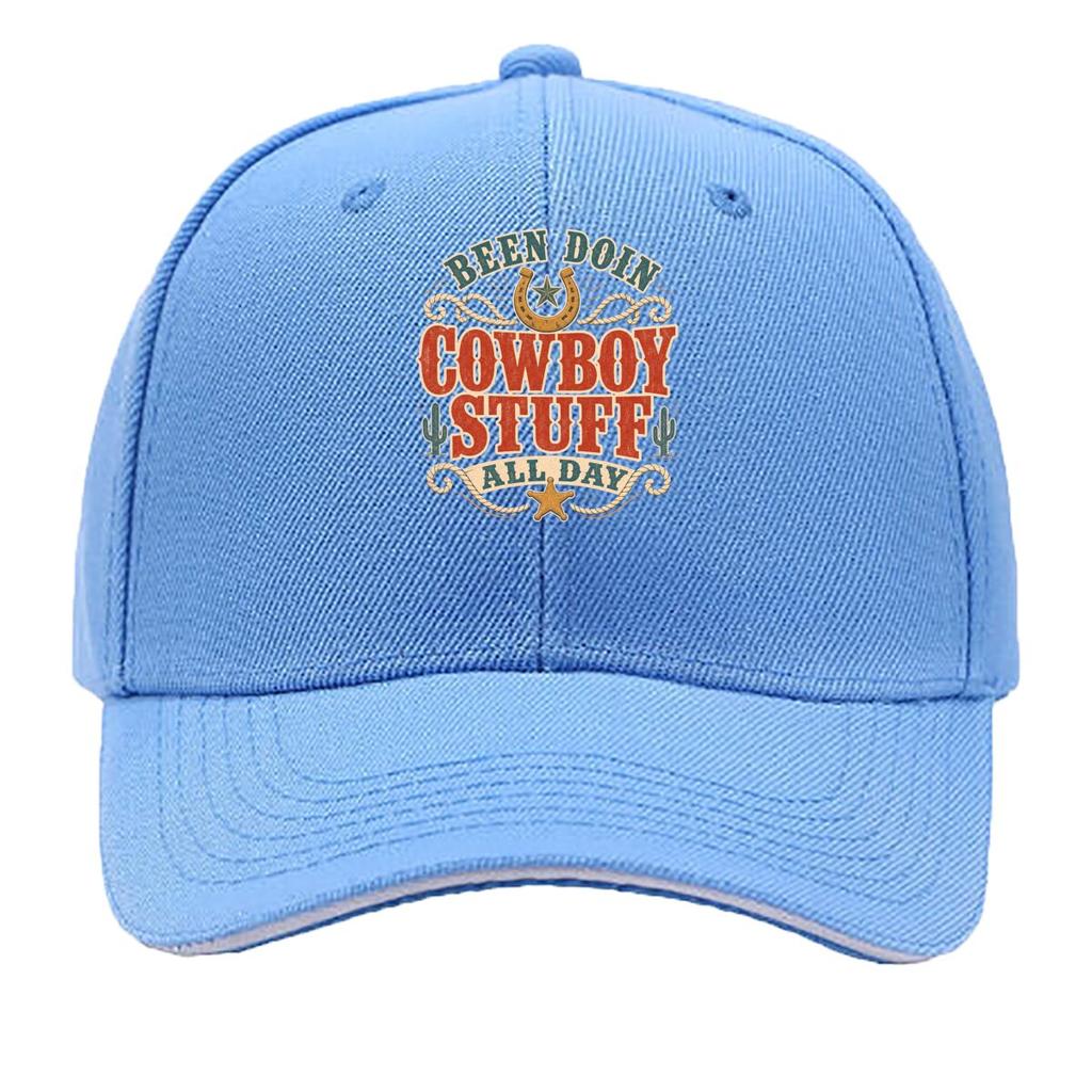 All Day Cowboy Spirit Quote Sandwich Baseball Cap Sun Cap Outdoor Workouts Hat