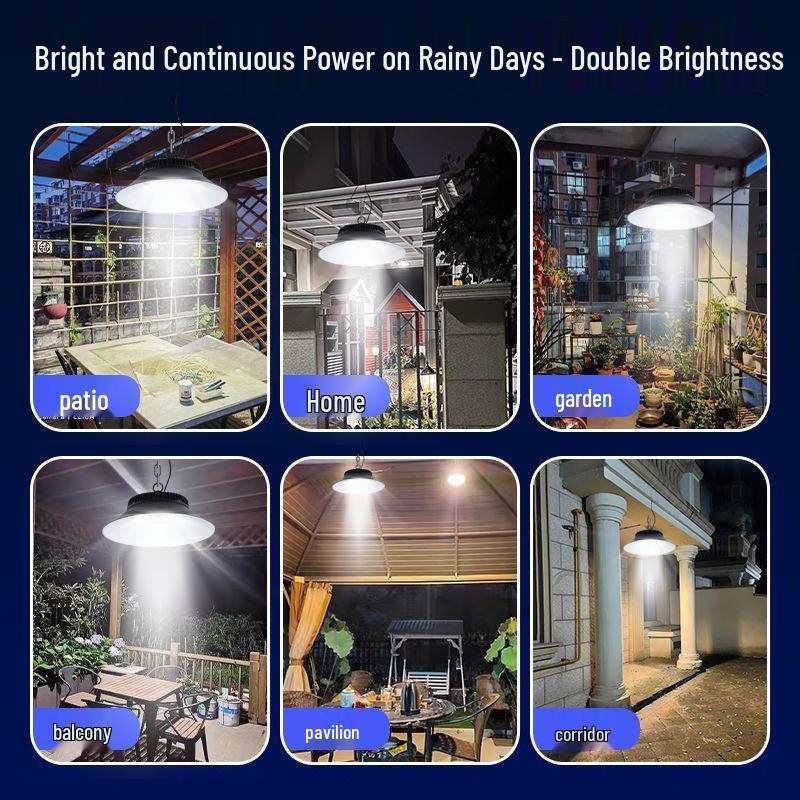 Solar LED Outdoor Pendant Light - Waterproof, Durable, Ideal for Workshops, Aquaculture, Rural Courtyards