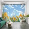 Custom Drape Japanese Anime Mount Fuji Cherry Blossom Landscape Painting Japanese Restaurant Living Space Bedroom Drape