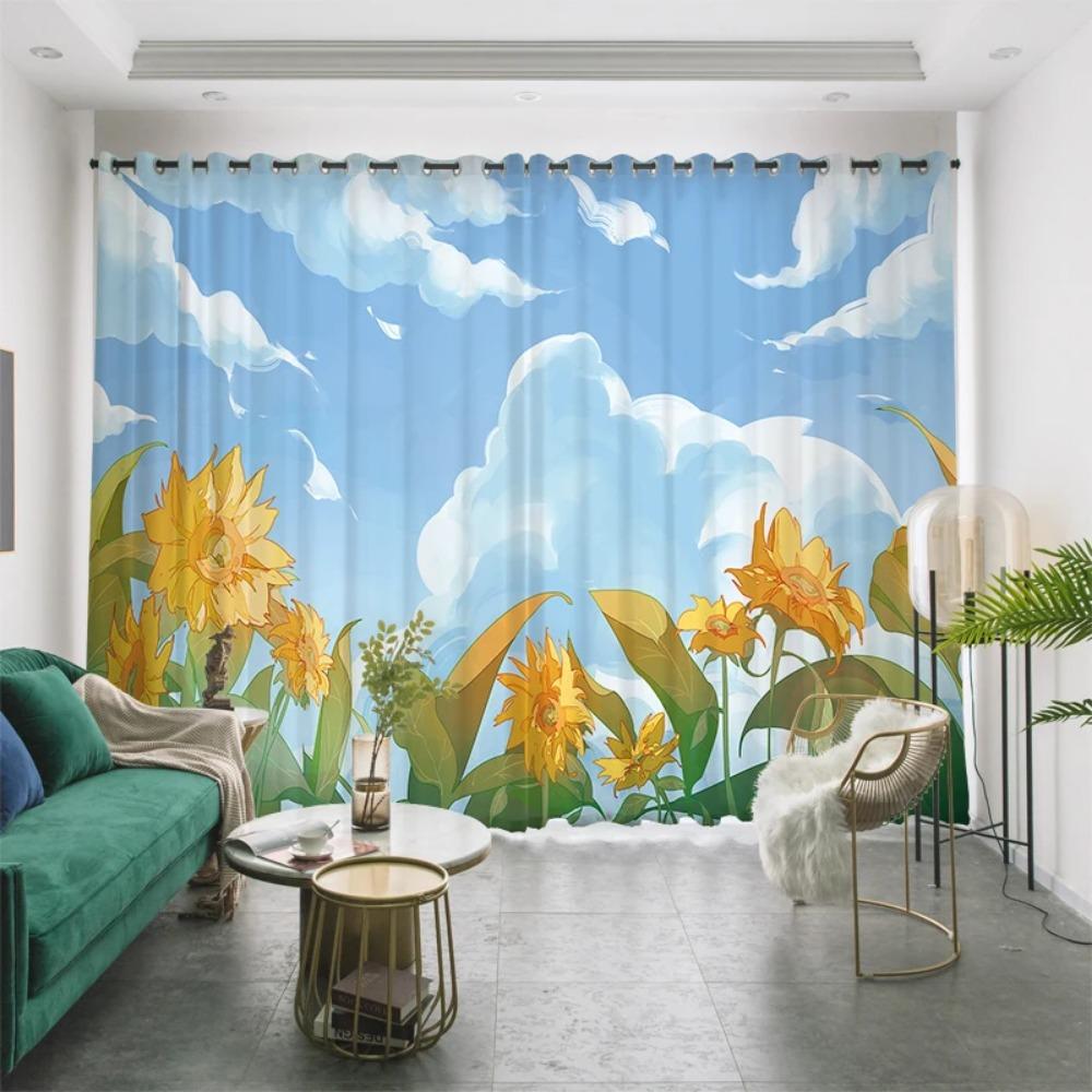 Custom Drape Japanese Anime Mount Fuji Cherry Blossom Landscape Painting Japanese Restaurant Living Space Bedroom Drape