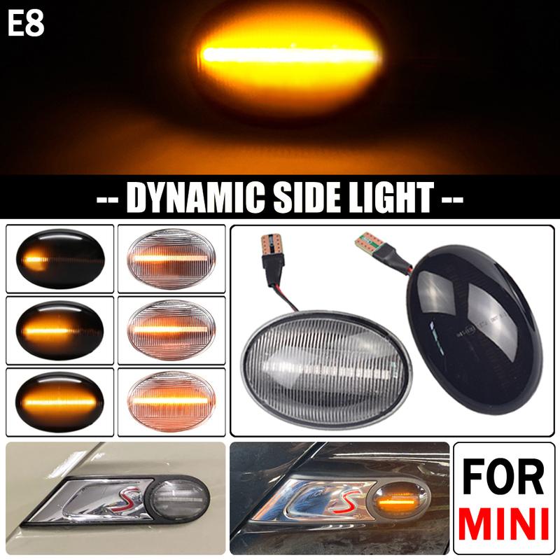 2X Car Flowing Side Repeater Lamp LED Dynamic Side Marker Light Indicator For BMW MINI Cooper R55 R56 R57 R58 R59 2007 2008-2013