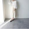 French retro dark vertical stripe pit pleated small stand-up collar loose fashionable literary lantern sleeve cotton shirt