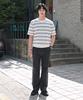 STCO Diems Cool Touch Striped Short Sleeve Knit_White (Classic Fit)_Dktxb21Ctw