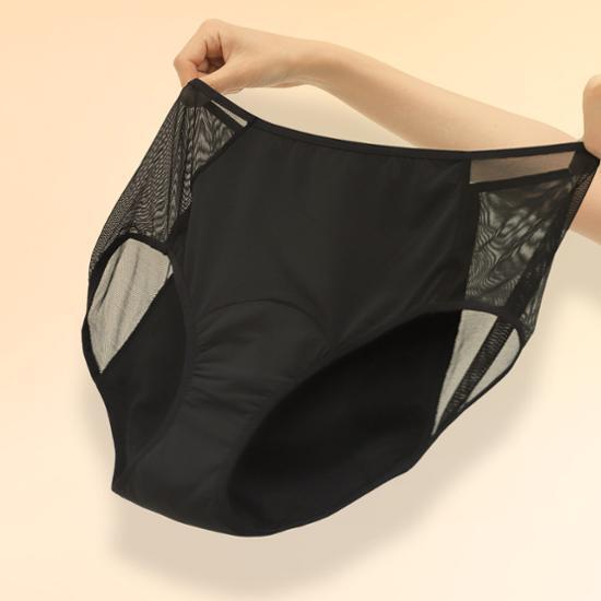Dry Five Smem Absorbent Mesh Sanitary Panties Black (XS-XL)