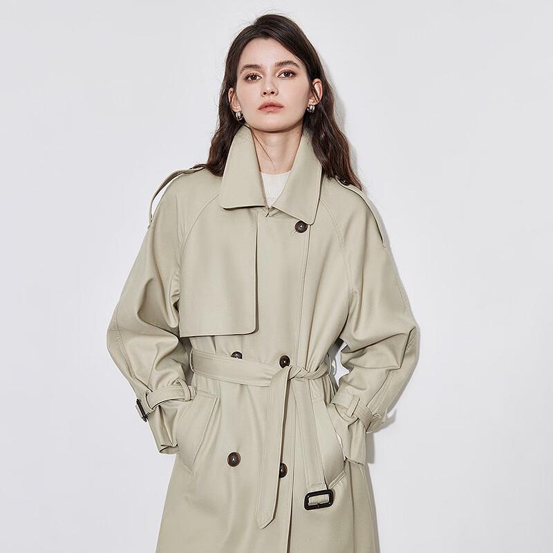 Chuyu Women's 2025 Winter Mid-Length Loose Trench Coat