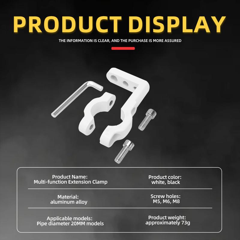1/2pcs 3-Hole Motorcycle Handlebar Extension Bracket Universal for Truck ATV UTV Motorcycle LED Work Light Pole Installation