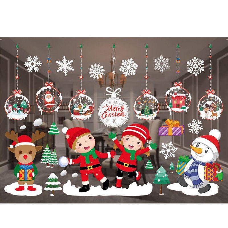 Christmas Wall Merry Stickers Window Glass Decals Home Room Xmas New Year Decor