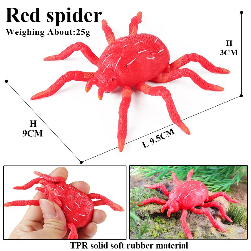 Oenux Wild Insect Animal Model Caterpillar Lizard Spider Gekko Chameleon Action Figures Soft TPR Halloween Trick Toy Kid Gift