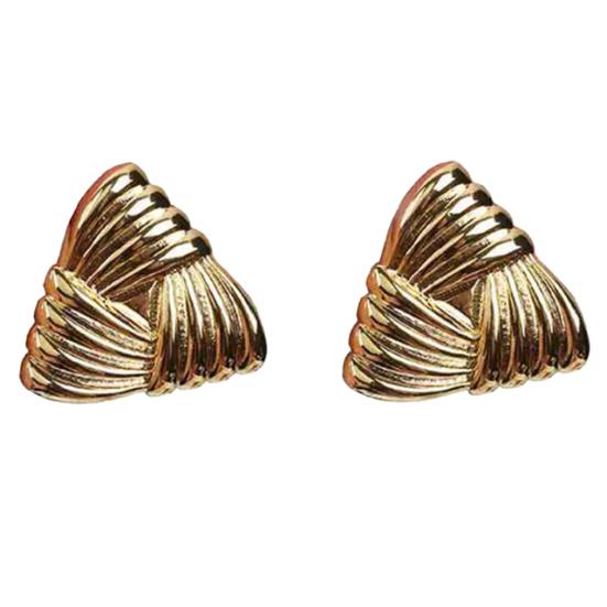 1 Pair Statement Earrings for Women Geometric Triangle Shape Knot Stud