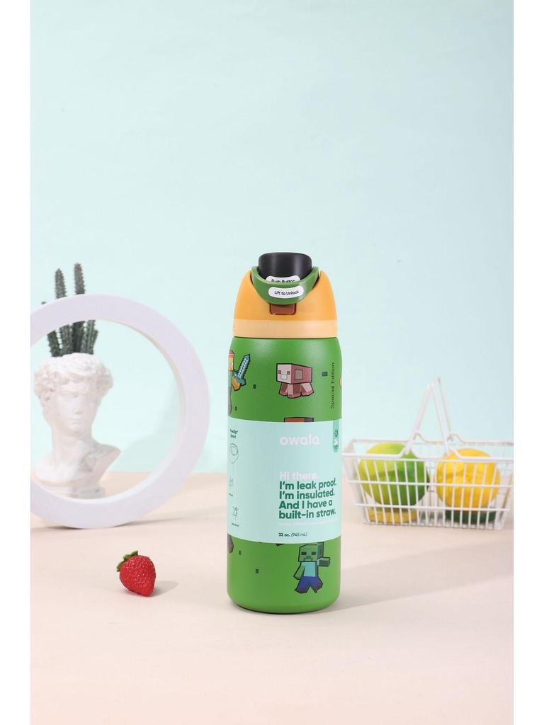 Owala Isolierte Edelstahl Sportwasserflasche - Kreativ, Modisch, Tragbarer Obstbecher
