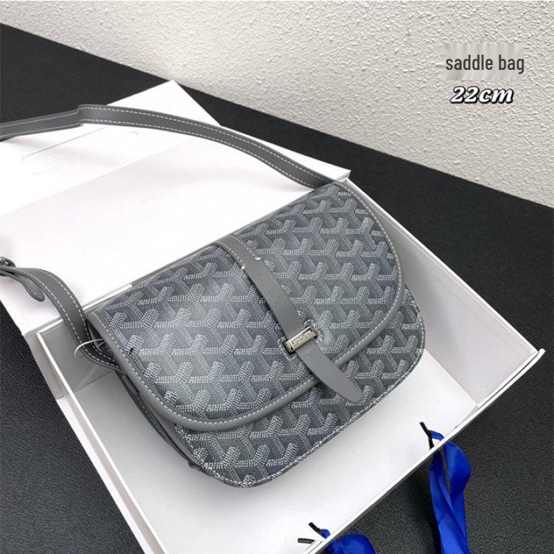 Unisex Black Fashion Print Saddle Bag - Crossbody or Shoulder Flap Bag