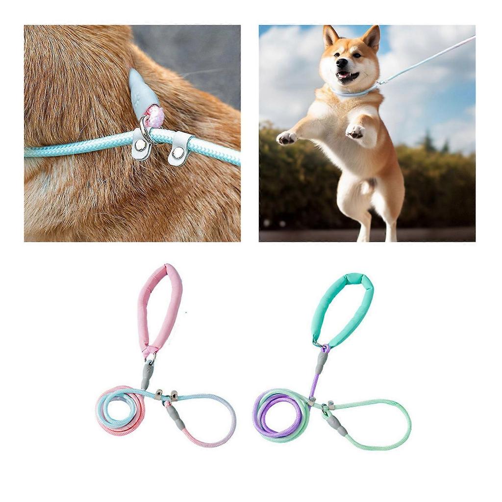 Dogs Leash Pet Heavy Duty Dog Leash for Outdoor Large Dog Chew Proof Stretching Traction Rope Extending Walking Rope  Pink 1.5