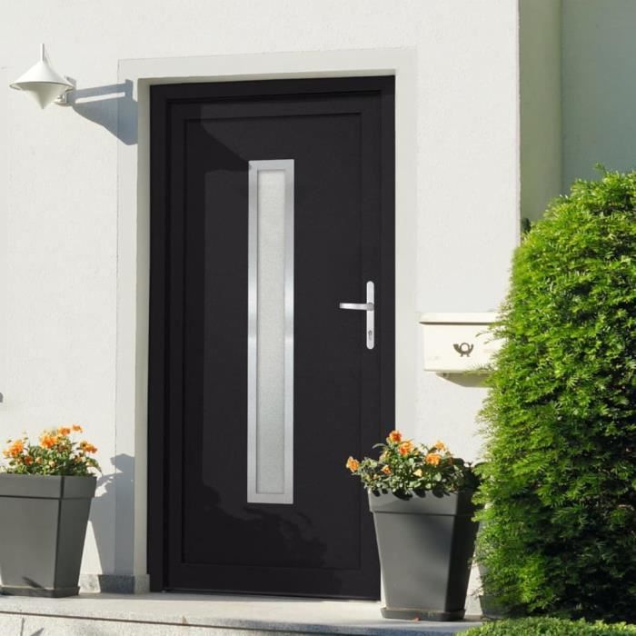 VidaXL Anthracite Front Door 98x208 Cm PVC 3187906