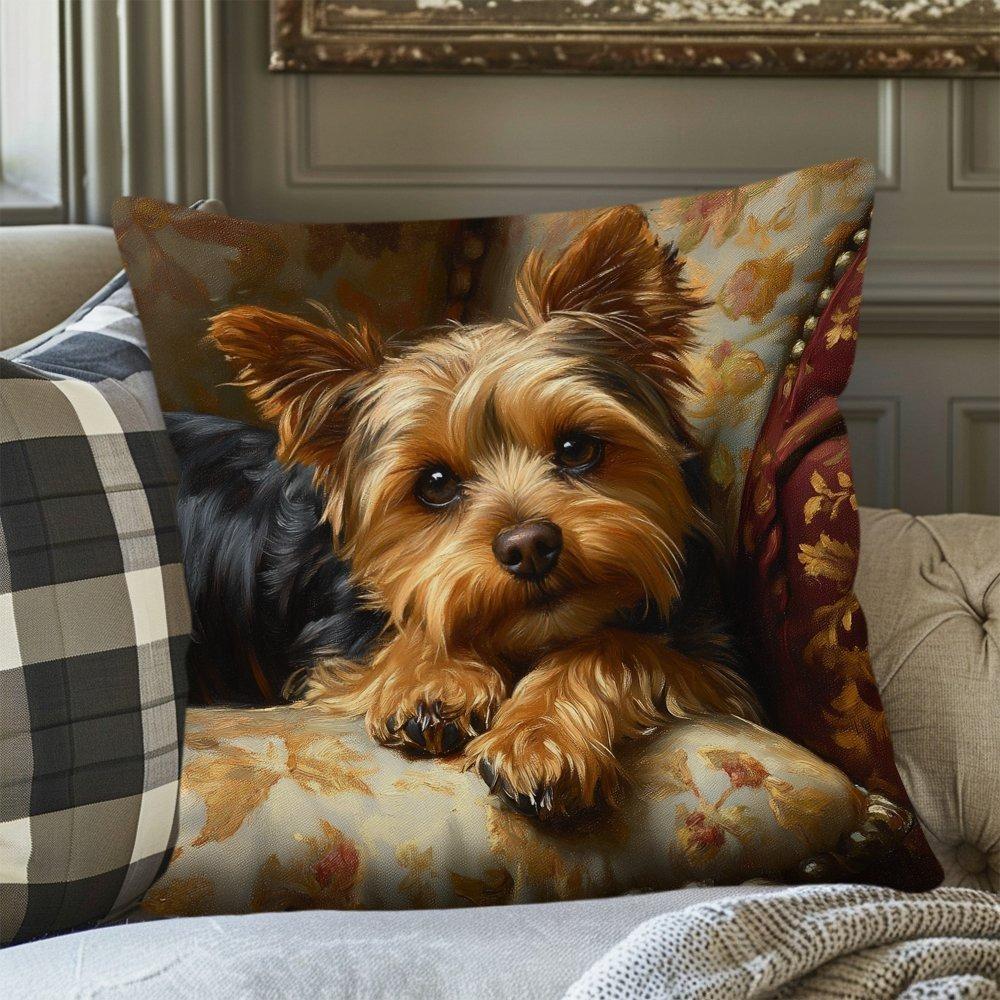 1Pc Pillowcase Yorkshire Little Lion Relaxation Pillowcase, Machine Washed, Single Side Printed