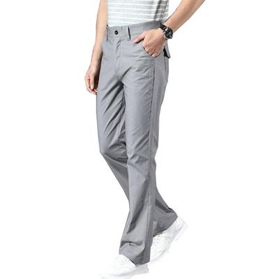 Men's Casual Pants Men's Thin Micro-Flare Casual Pants Korean Style Trendy Elastic Slim Men's Flared Casual Pants