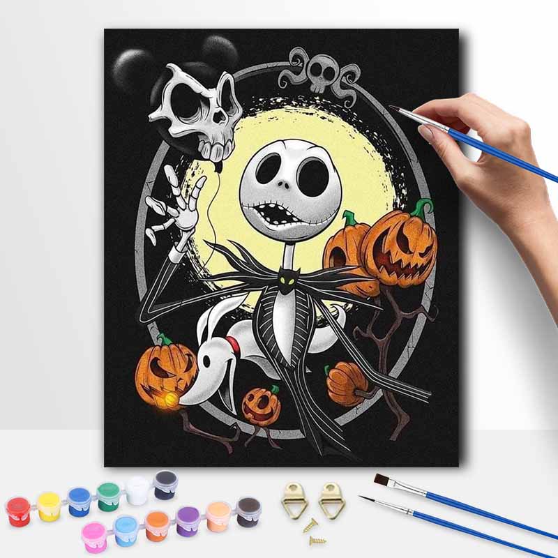 Disney Jack Skellington oil painting handmade painting kit diy home room decoration gift 20x30cm