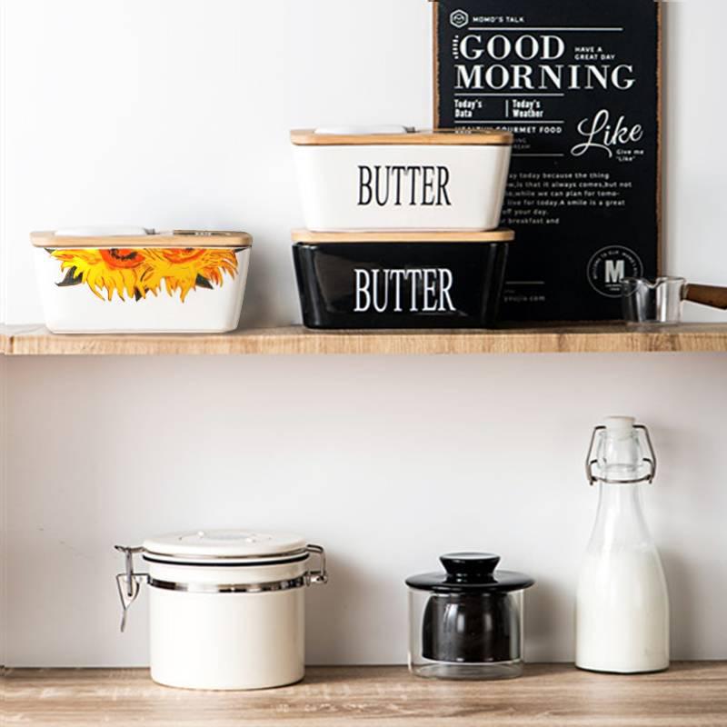 Nordic Ceramic Butter Dish with Knife - European Design