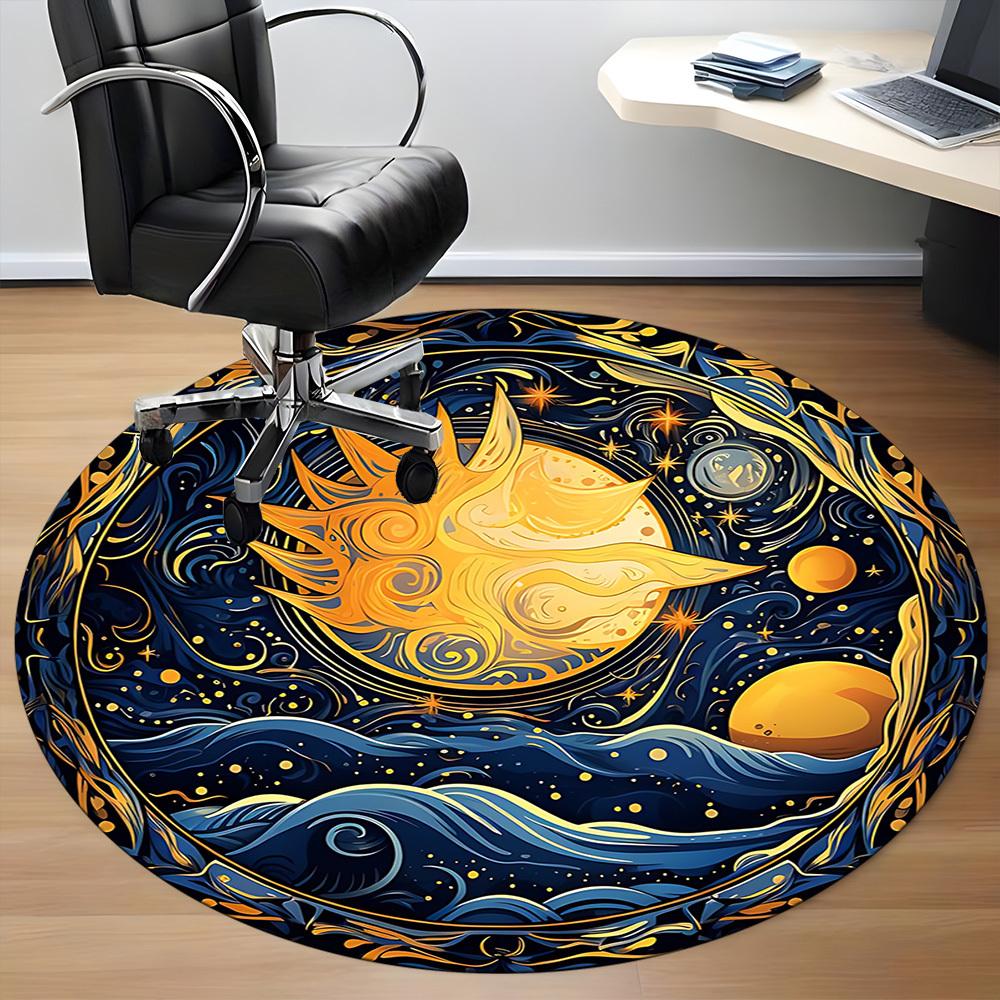 1pc Cosmic Office Round Area Rug, Under Office Chairs Bedroom Living Room Home Decor, Room Deco