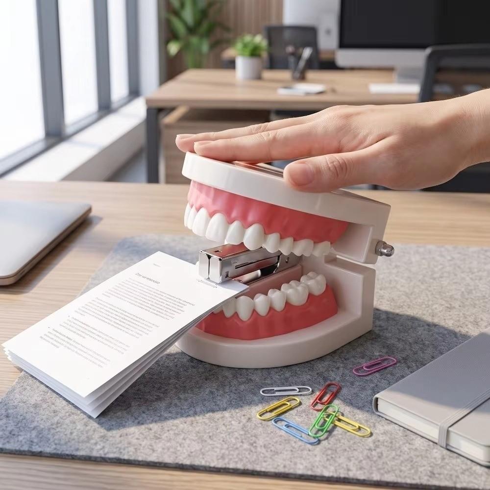 Mini Denture Shaped Stapler Denture Shape Novelty Stapler Tooth Stapler Desktop Decoration