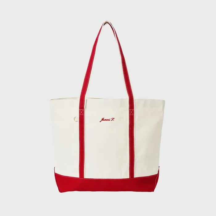 Juneci.S Standard tote bag (Natural_Red)