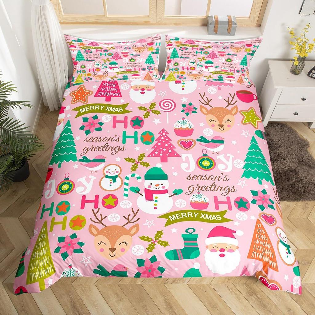 Christmas Car Down Comforter Set Bedding Set 3-piece Duvet Cover Set