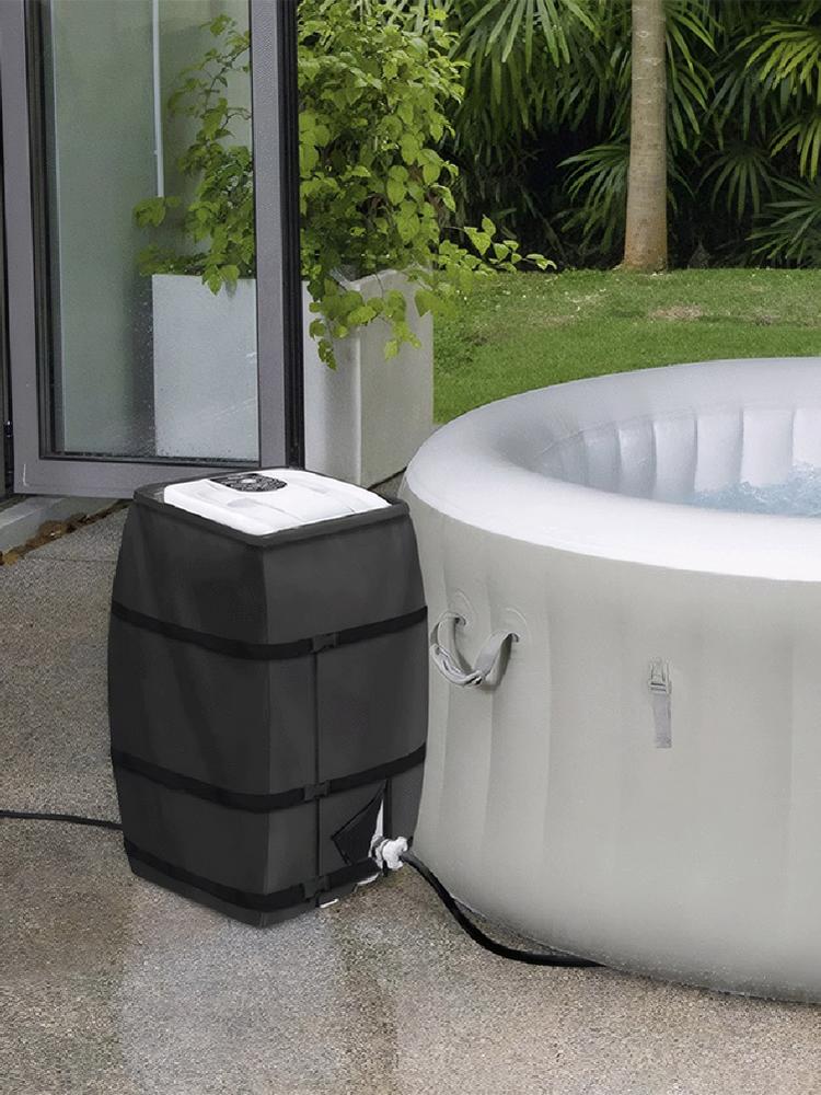 Inflatable Hot Tub Heater Pump Cover & Zipper Inflatable Hot Tub Spa Oxford Protection Pump Cover for Multiple Spa Heater Pumps