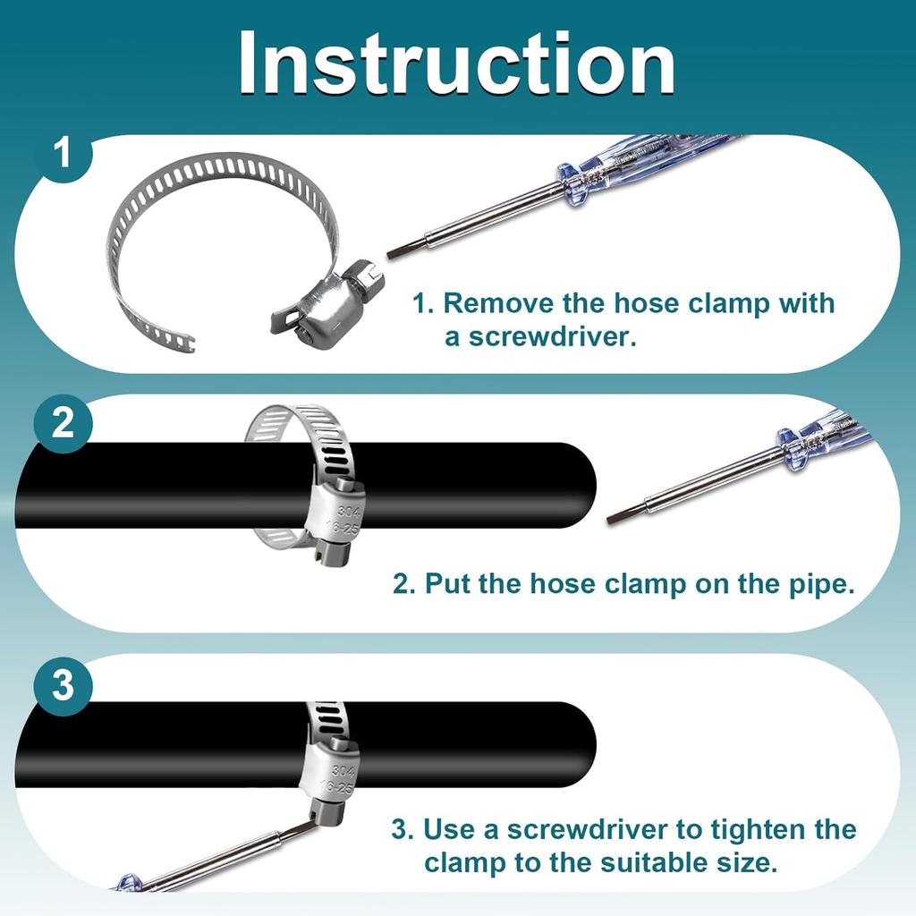 Hose Clamp, 30PCS Fuel Line Clamp, 1/2 Inch To 3/4 Inch Radiator Hose Clamps, Hose Clamps Stainless Steel(13-19mm).